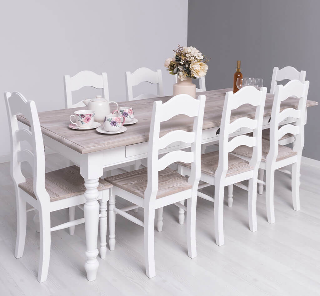 Ensemble salle à manger bois massif avec chaises