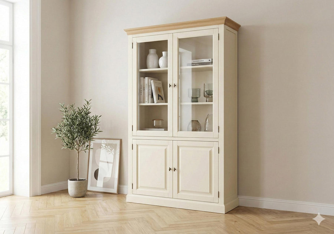 Vitrines et bibliothèques en bois massif