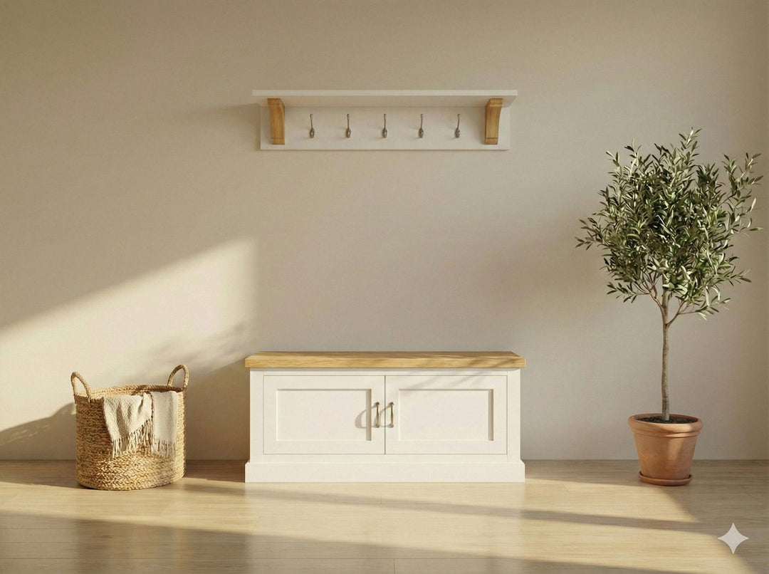 Rangements et Étagères de Couloir en Pin Massif