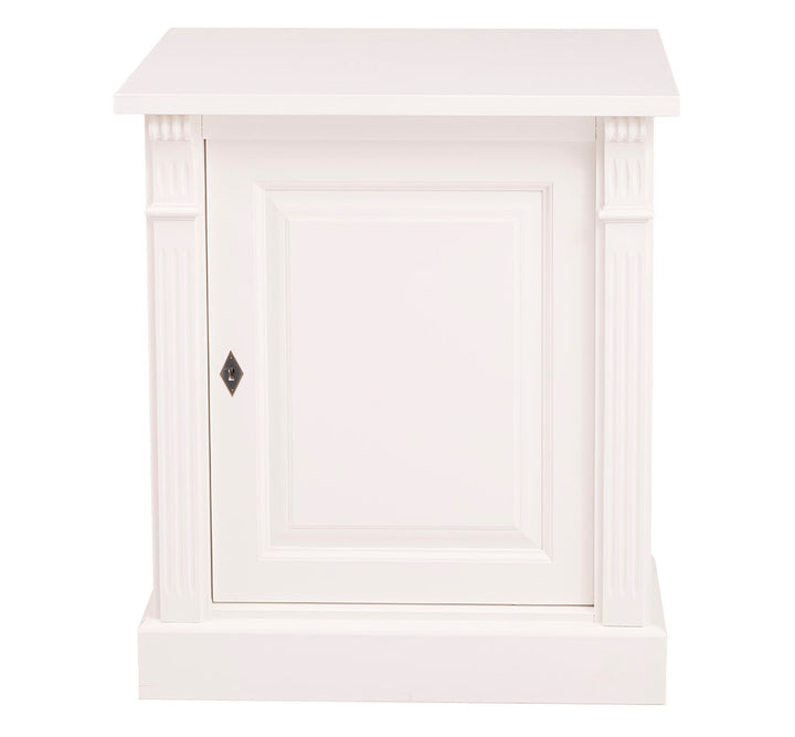 Buffet bas en pin massif 1 porte, vue de face
