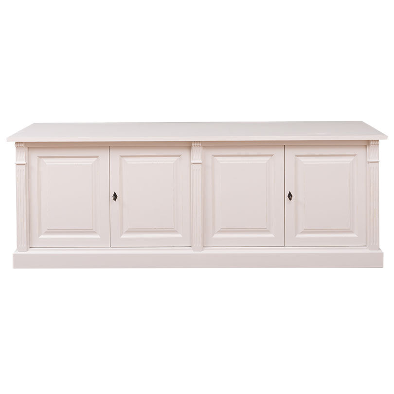 Buffet bas en pin massif 4 portes, vue de face