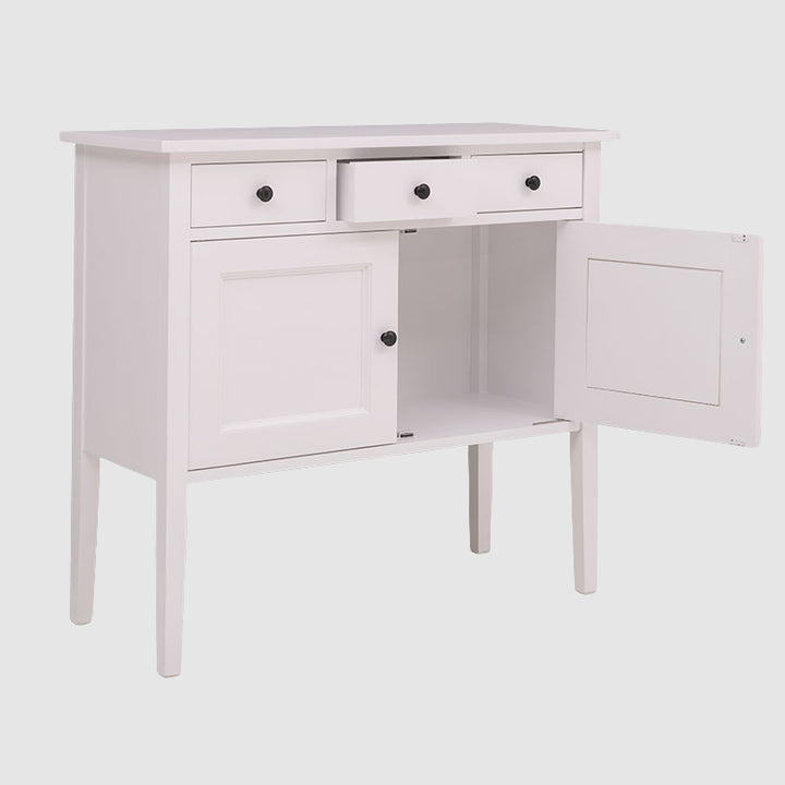 Console en pin massif avec 3 tiroirs – 100 cm