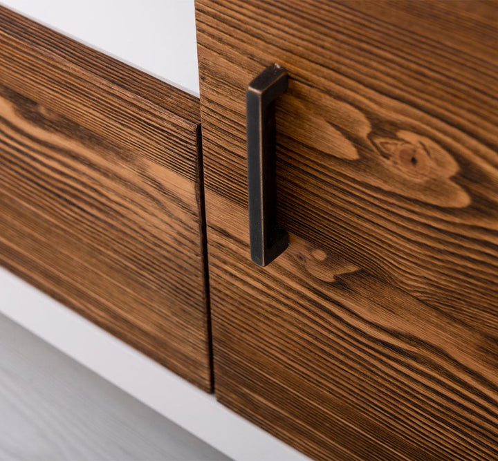 Meuble TV en bois massif avec 2 portes et 1 tiroir – 160 cm