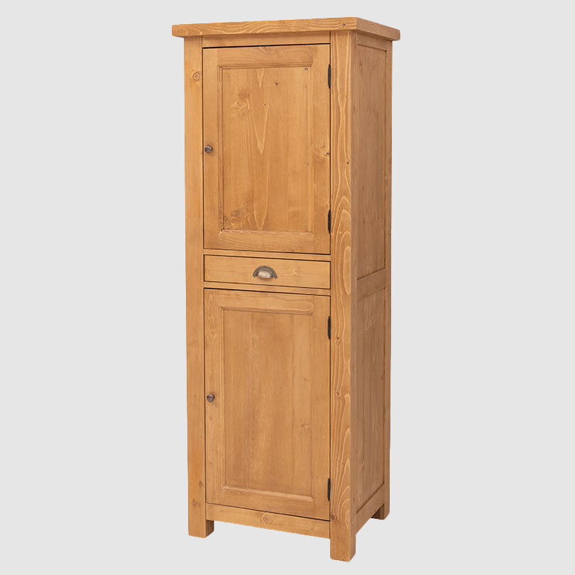 Meuble colonne de cuisine en pin massif, finition bois naturel