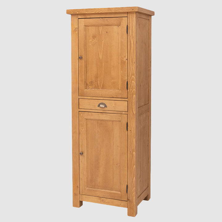 Meuble colonne de cuisine en pin massif, finition bois naturel