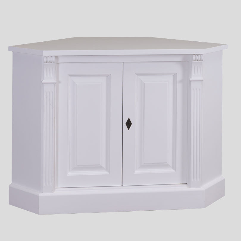 Buffet d angle bas avec deux portes pleines, vue de face, portes fermees