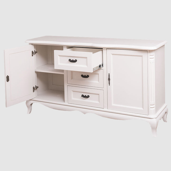 Buffet 2 portes et 3 tiroirs en pin massif – 158 cm