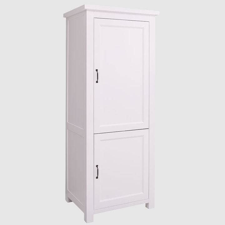 Meuble colonne de cuisine pour réfrigérateur encastrable avec deux portes, vue de face