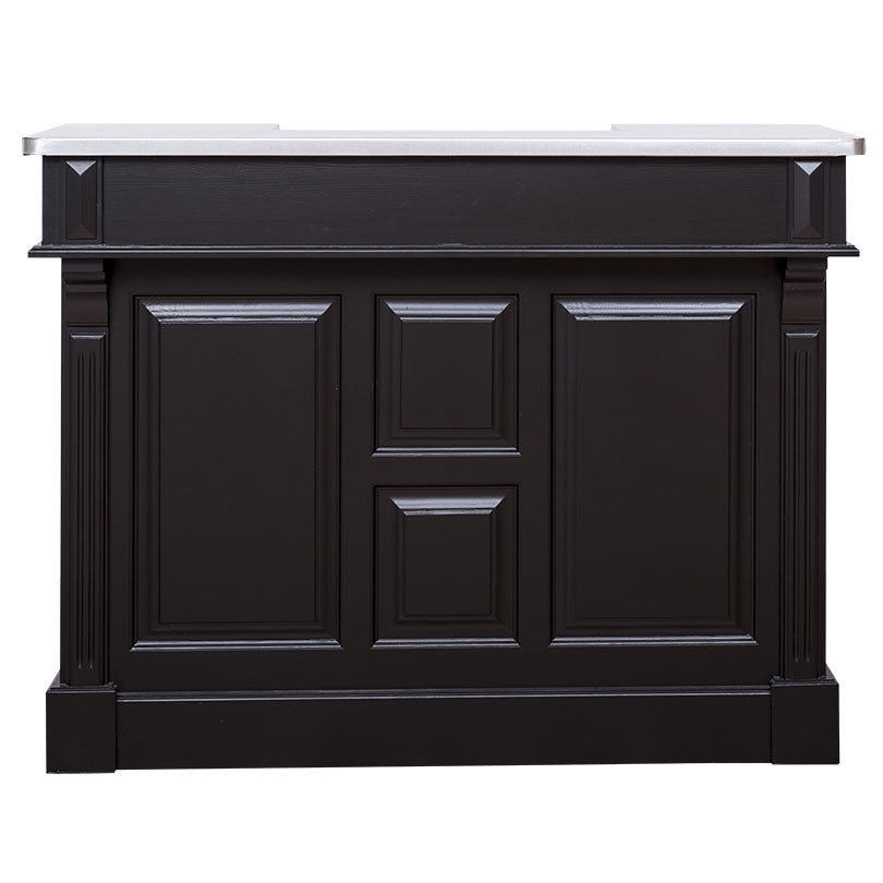 Bar en pin massif finition noir intense avec plateau en zinc