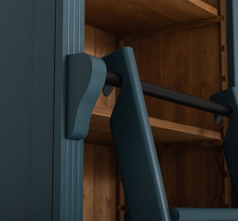 Support d’échelle en pin massif peint bleu ardoise