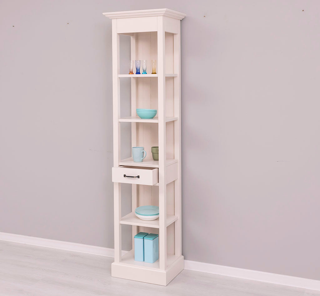 Meuble de rangement bibliothèque en pin massif de trois-quarts — Le Grenier Campagnard