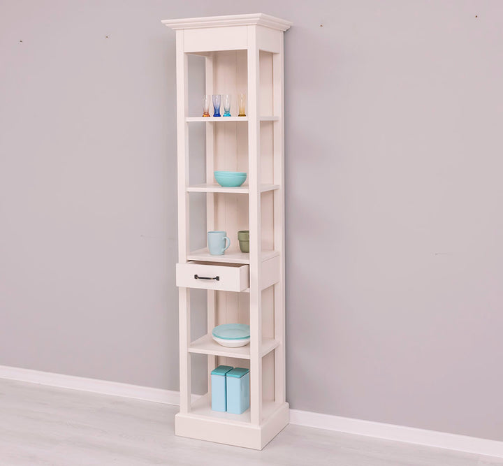 Meuble de rangement bibliothèque en pin massif de trois-quarts — Le Grenier Campagnard