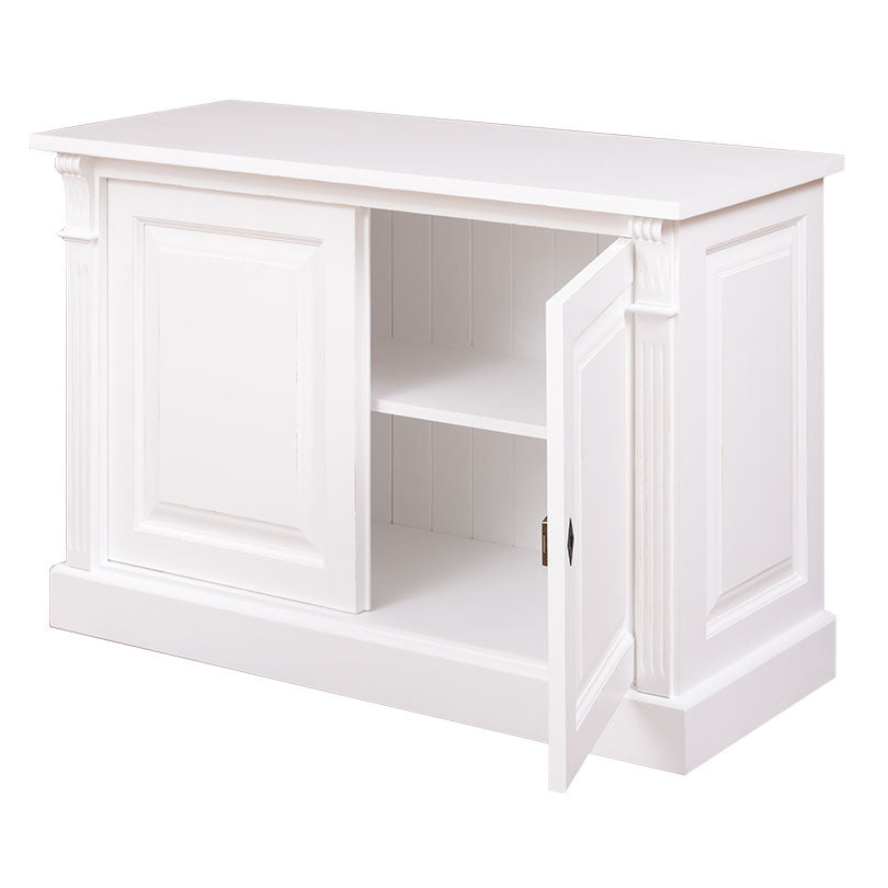 Buffet bas en pin massif GS75BAS avec une porte ouverte et étagère intérieure