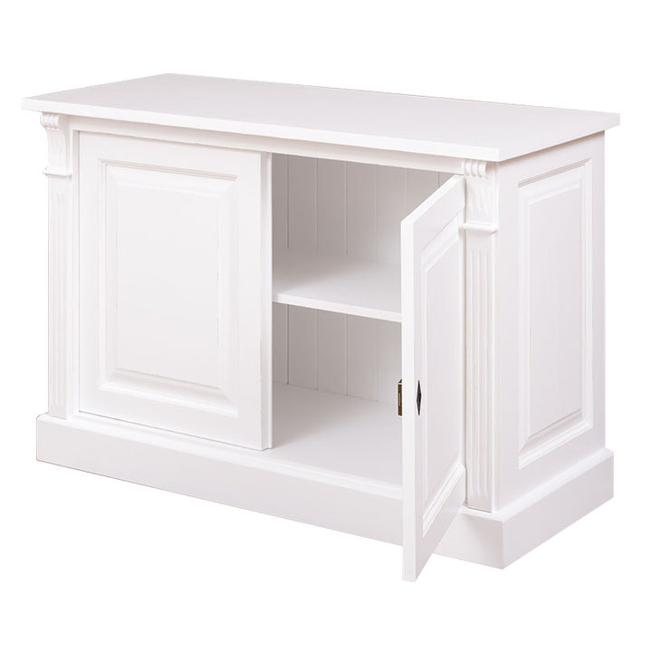 Buffet bas en pin massif GS75BAS avec une porte ouverte et étagère intérieure