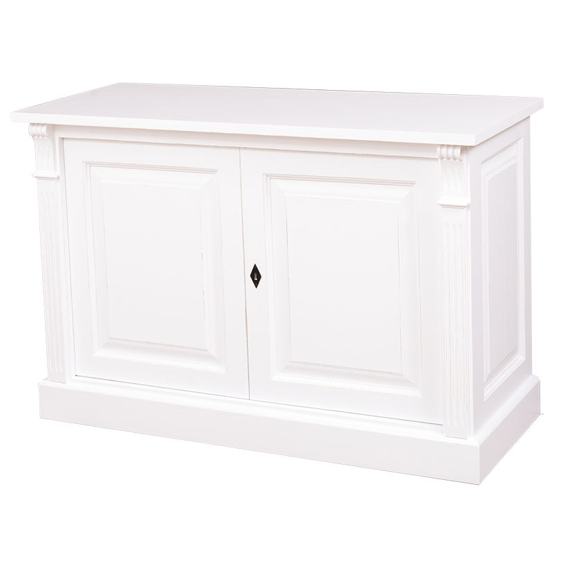 Buffet bas en pin massif GS75BAS à deux portes, vue trois quarts droite