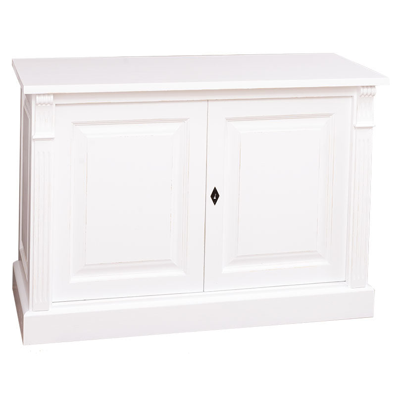 Buffet bas en pin massif GS75BAS à deux portes, vue trois quarts gauche