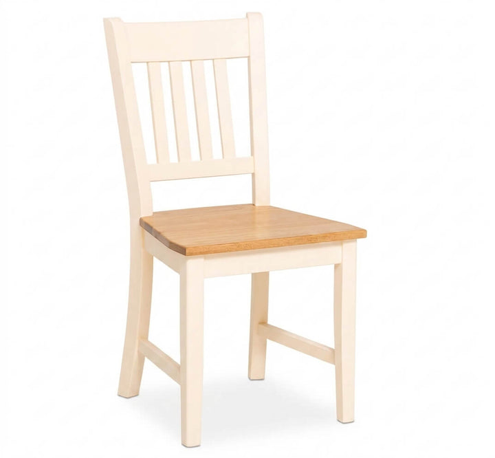Chaise en pin massif avec assise en chêne massif de profil — Le Grenier Campagnard