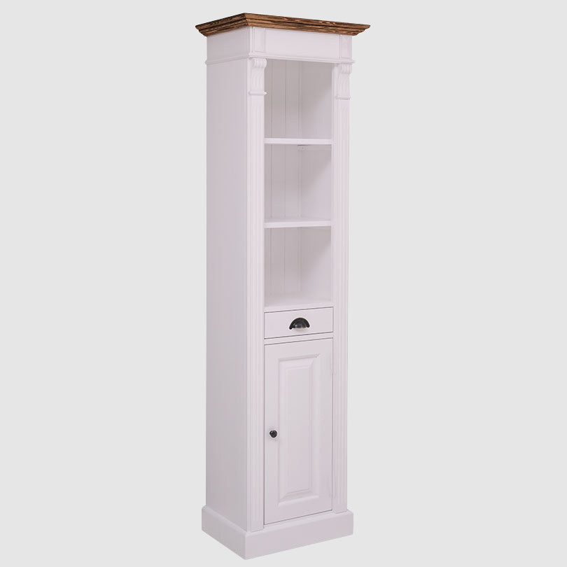 colonne de salle de bain en pin massif style Directoire finition Blanc Pur