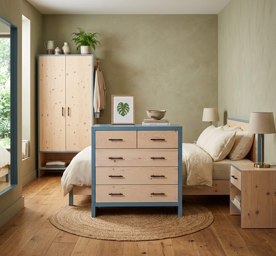 commode en pin collection authentique dans une chambre