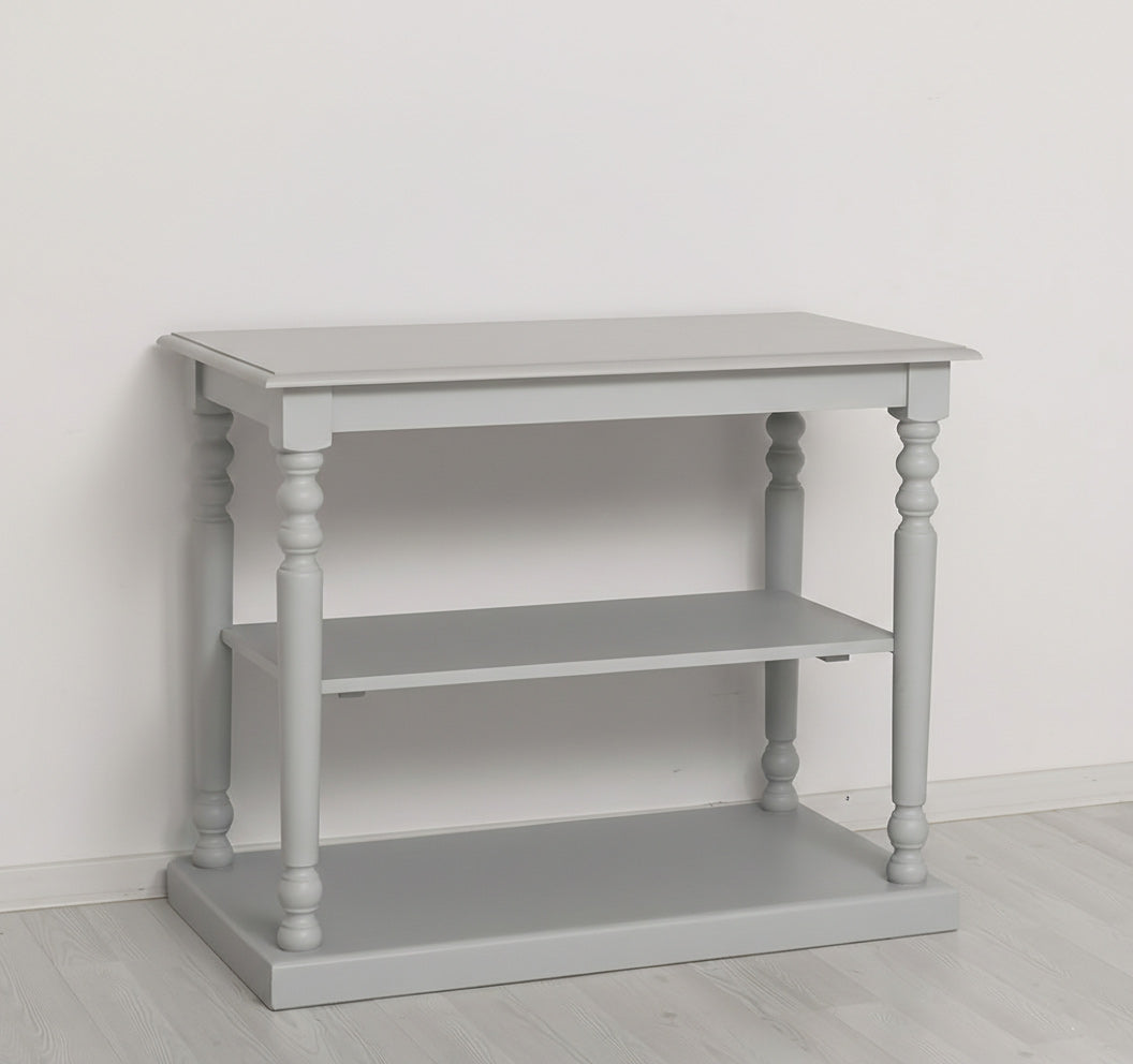 Console en pin massif avec étagère, largeur 110 cm.