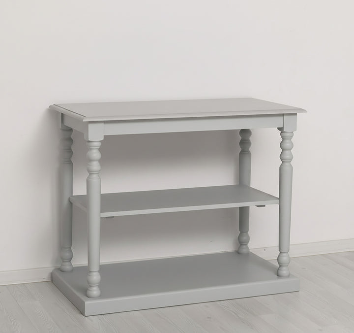 Console en pin massif avec étagère, largeur 110 cm.