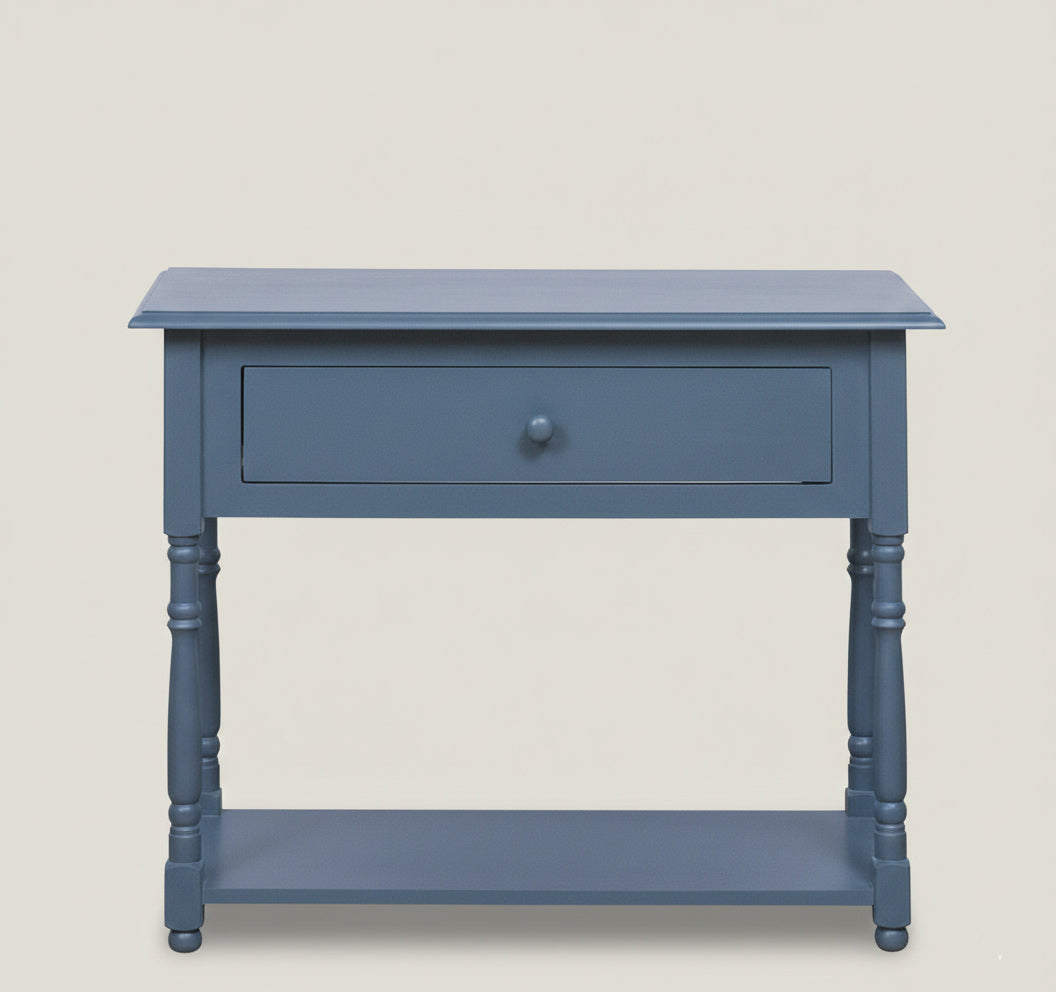 Console en pin massif avec 1 tiroir, largeur 96 cm.