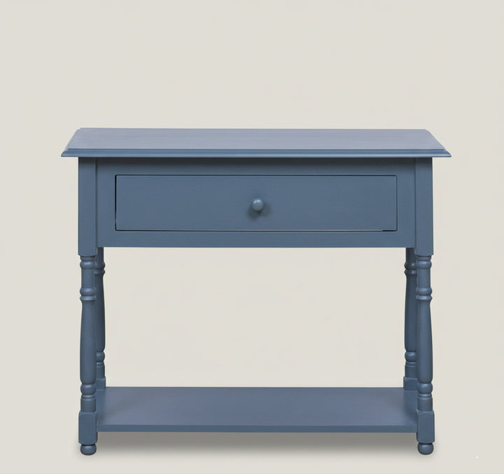 Console en pin massif avec 1 tiroir, largeur 96 cm.