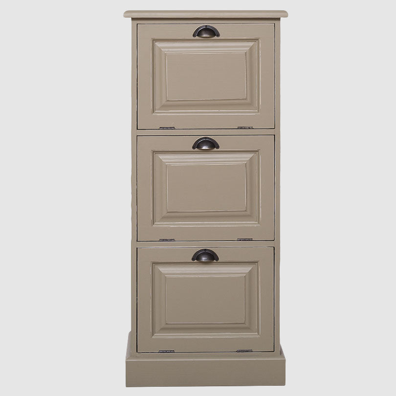 Meuble en pin massif avec 3 abattants, largeur 55 cm.