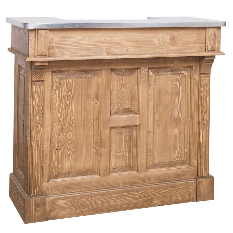 meuble bar en pin massif avec plateau en zinc