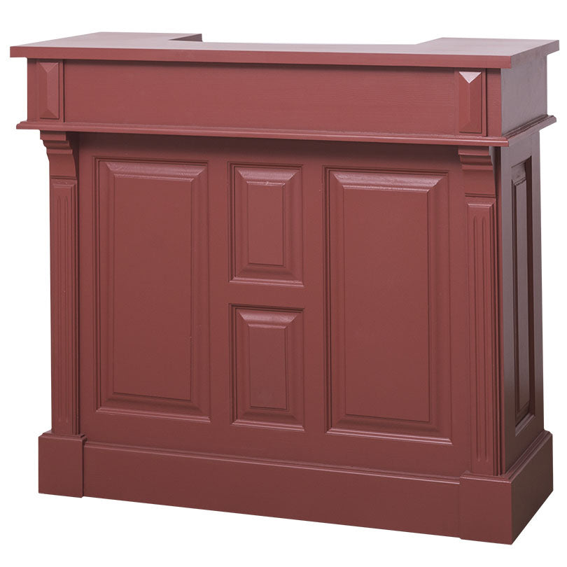 meuble bar en pin massif rouge bordeaux vue de face