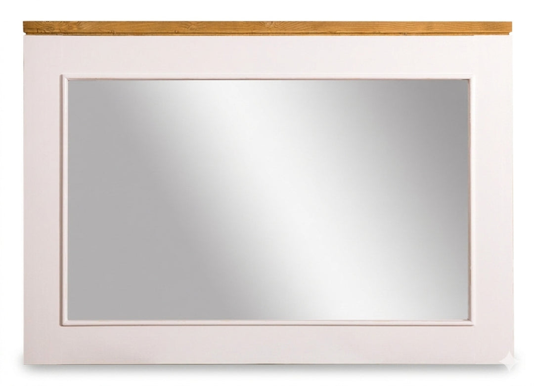 Miroir en pin massif de face sur fond blanc — Le Grenier Campagnard