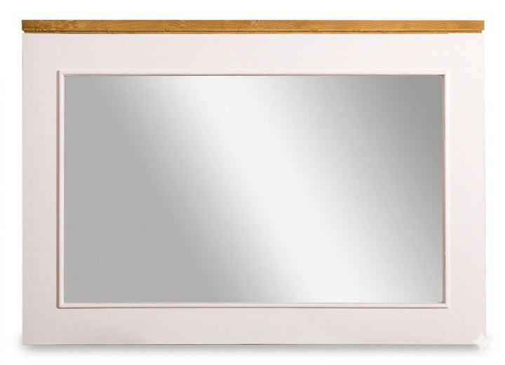 Miroir en pin massif de face sur fond blanc — Le Grenier Campagnard
