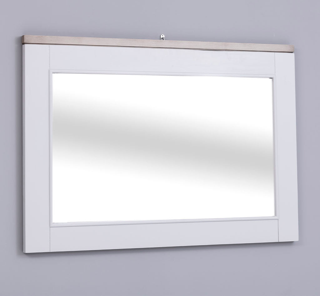 Miroir en pin massif avec cadre rectangulaire — Le Grenier Campagnard
