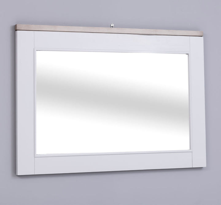 Miroir en pin massif avec cadre rectangulaire — Le Grenier Campagnard