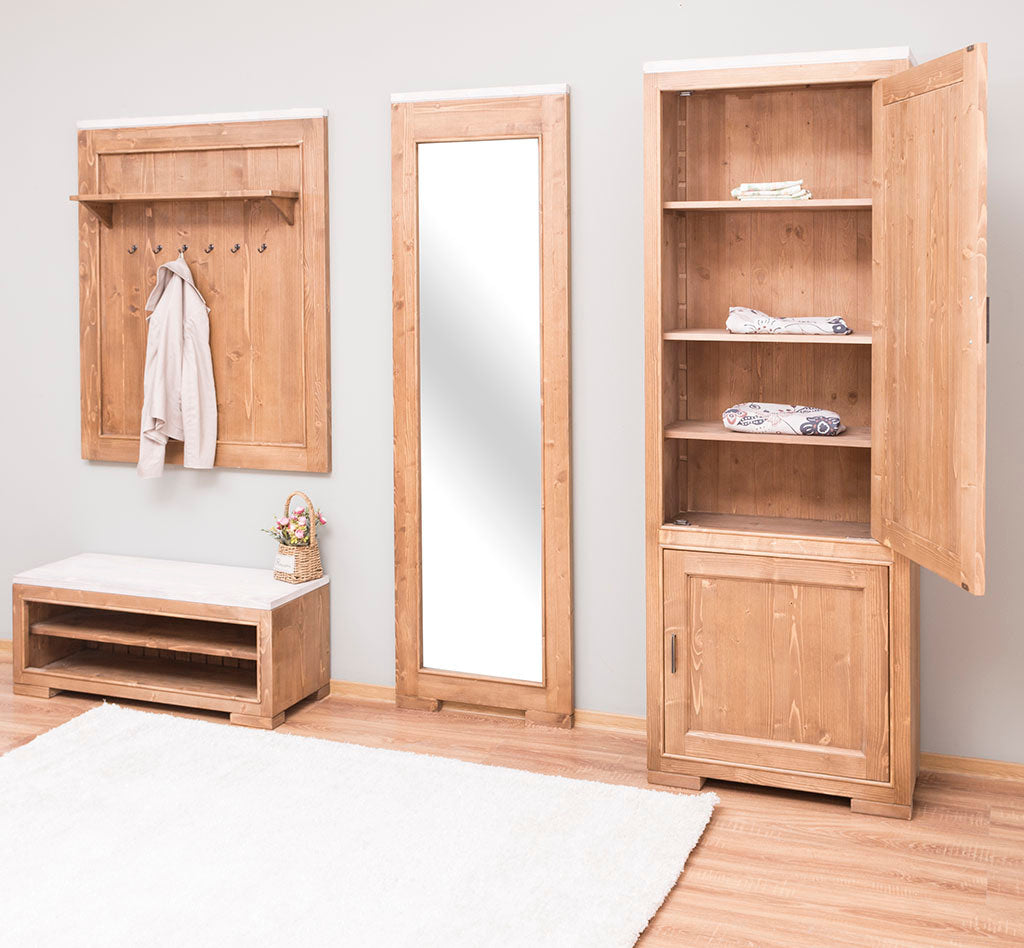 Miroir en pin massif au centre d&