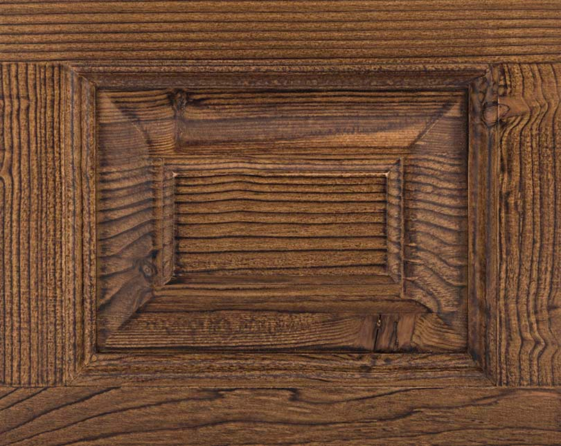 Échantillon de bois teinté brun foncé effet vieilli patiné — Le Grenier Campagnard