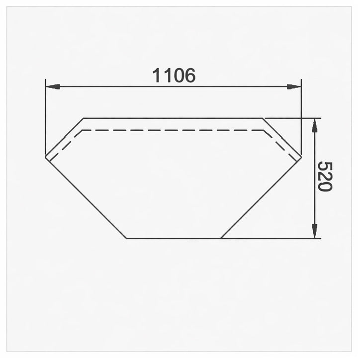 Schéma technique des dimensions d’un meuble d’angle