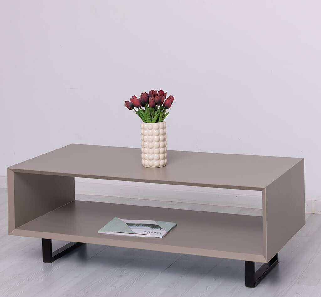 table basse pin massif dans un salon chaleureux avec decoration bois
