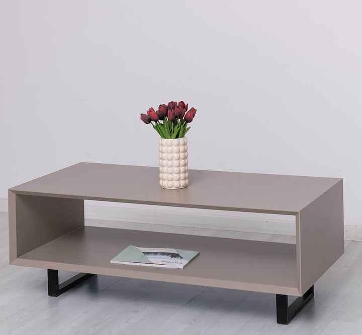 table basse pin massif dans un salon chaleureux avec decoration bois
