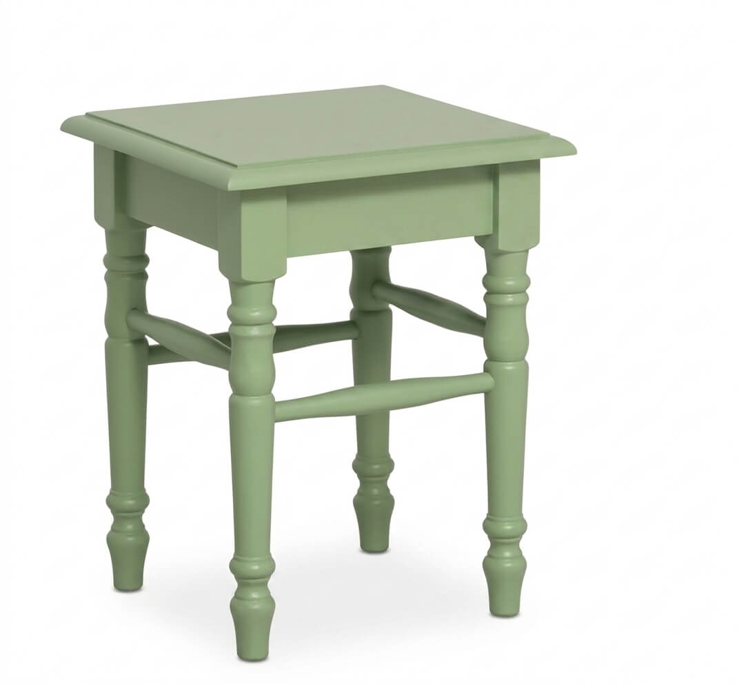 Tabouret en pin massif avec pieds tournés — Le Grenier Campagnard