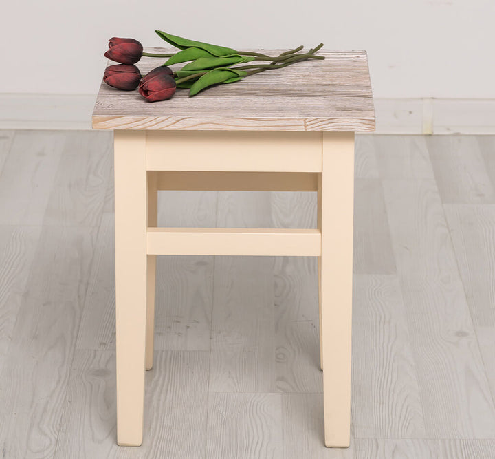 Tabouret en pin massif avec plateau à l&
