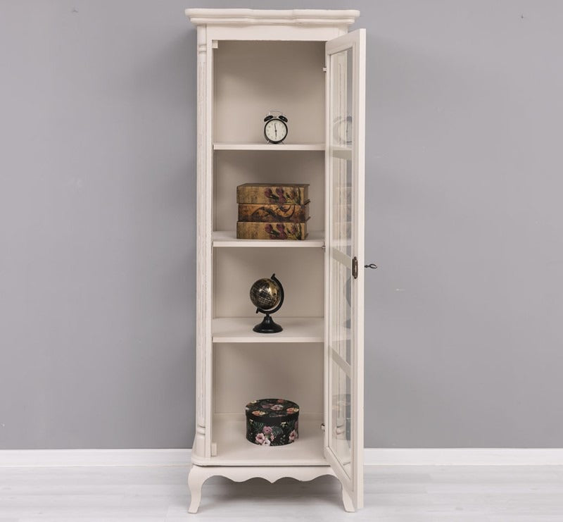 Vitrine 1 porte en pin massif GS652 – vue complémentaire ouverte