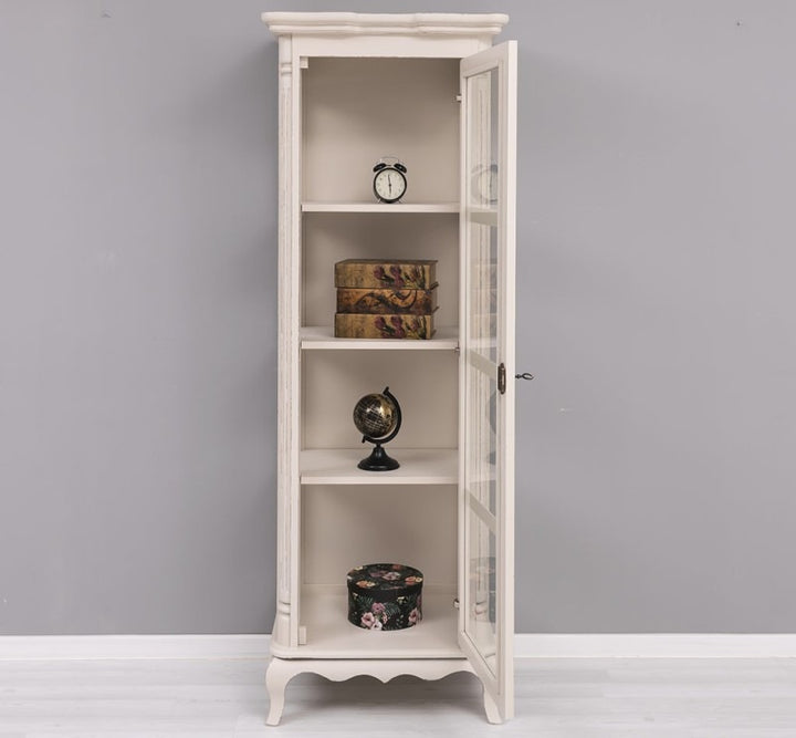 Vitrine 1 porte en pin massif GS652 – vue complémentaire ouverte